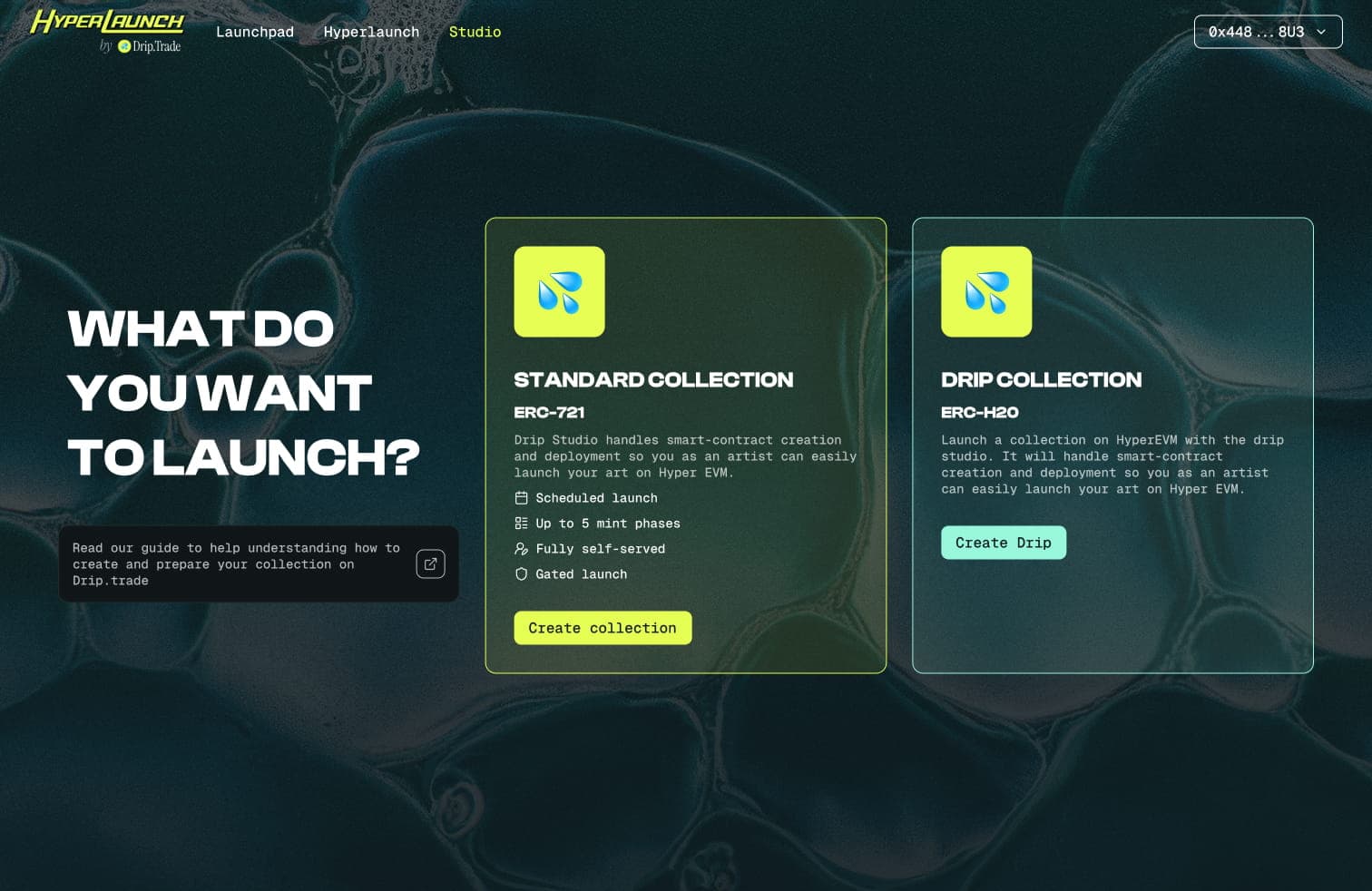 Hyperlaunch Studio offering standard and Drip collection launch options