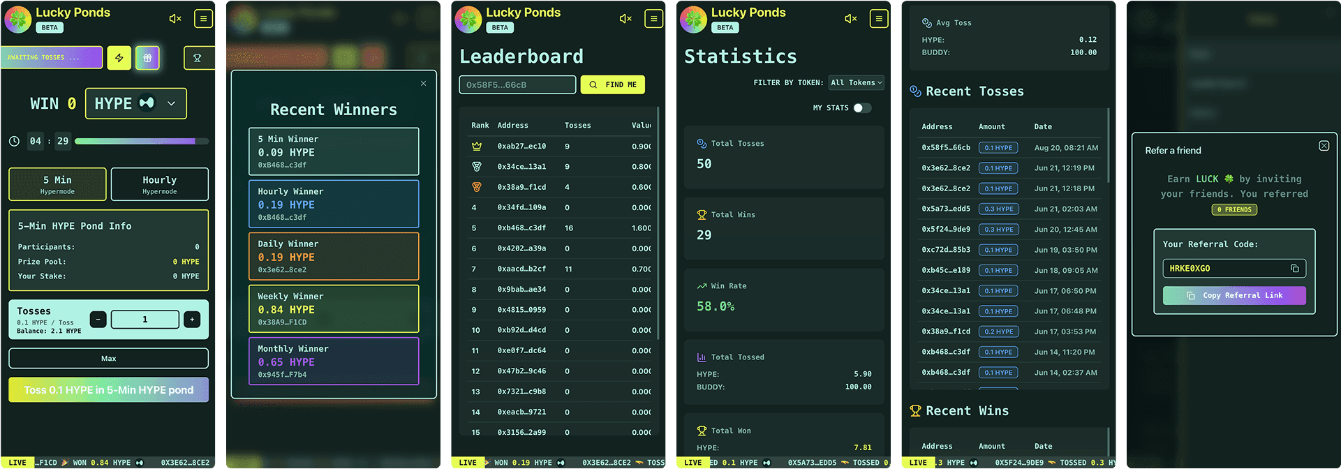 Luckyponds mobile