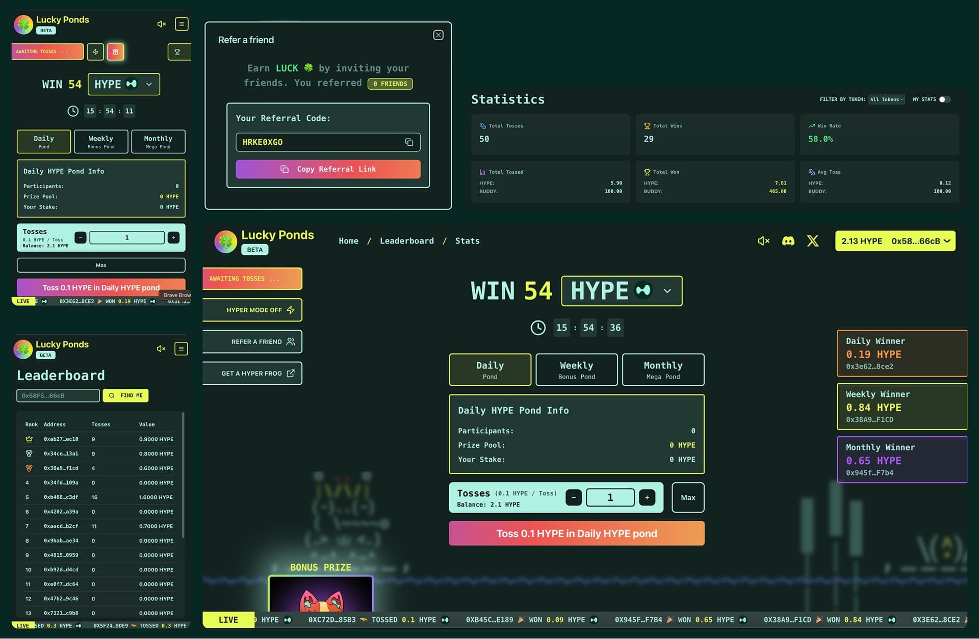 Luckyponds — project overview